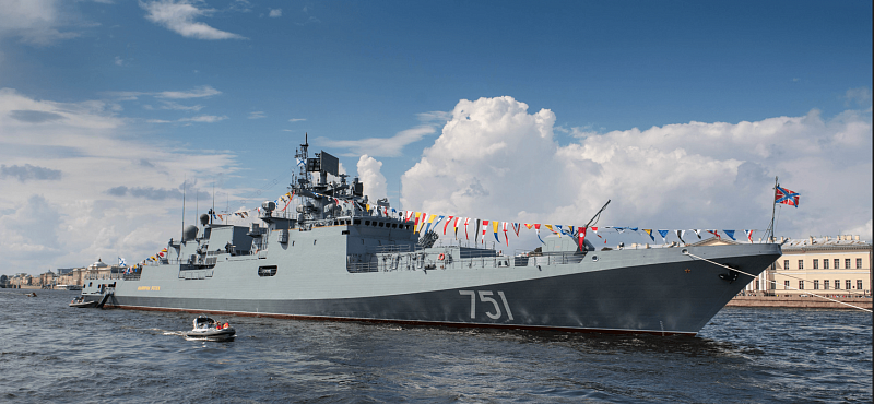 Парад военных кораблей на день ВМФ с кораблика на Неве №4